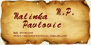 Malinka Pavlović vizit kartica